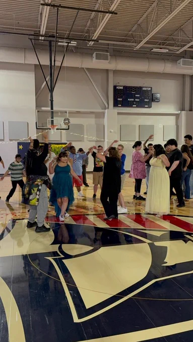 Essential Academics students dancing in the VMHS gym during their Unified Prom sponsored by Patriot PALS
