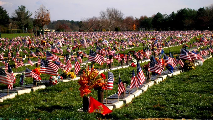 Delaware Veterans Memorial Cemetery on a sunny day.