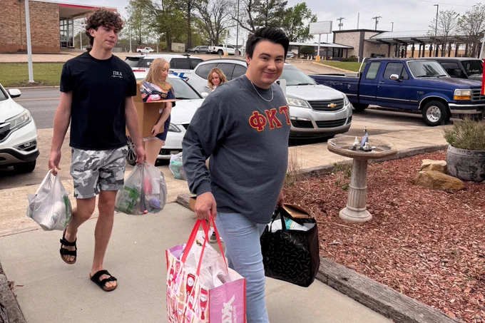 ECU Greek Life students donated thousands of hygiene items to Mama T's in Ada.
