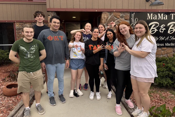 ECU Greek Life students donated thousands of hygiene items to Mama T's in Ada.