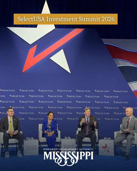 The world came together at SelectUSA. Mississippi showed up ready to compete.

From global investment conversations to new relationship building, the 2026 SelectUSA Investment Summit reinforced Mississippi’s position as a place where companies can move faster and grow with confidence.

Proud of the Mississippi team that continues working every day to position our state for long-term success.

Governor Tate Reeves