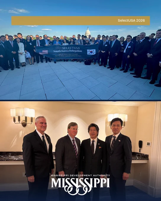 The world came together at SelectUSA. Mississippi showed up ready to compete.

From global investment conversations to new relationship building, the 2026 SelectUSA Investment Summit reinforced Mississippi’s position as a place where companies can move faster and grow with confidence.

Proud of the Mississippi team that continues working every day to position our state for long-term success. Governor Tate Reeves