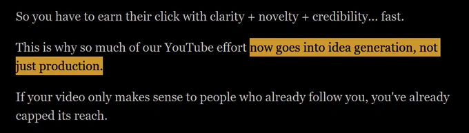 Clip from Deya's newsletter stating that idea generation is a focus of her team's effort, not just production.