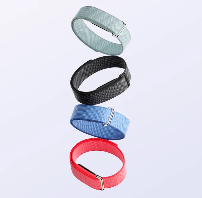 Four Fitbit Air devices.