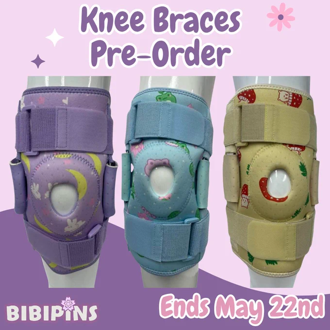 Moon Bunny, frog and mushroom knee braces 