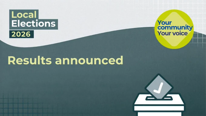 A graphic saying results announced