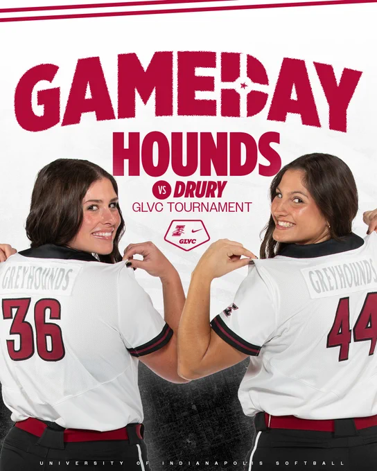 UIndy softball gameday. Hounds versus Drury at the GLVC Tournament. The featured student-athletes are Josie Jager and Maya Rodriguez.
