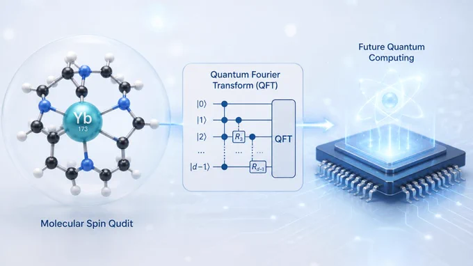 Scientists Run a Basic Algorithm on a Molecular “Qudit” to Reach a Quantum Computing Milestone

Quantum information technology has advanced significantly with the successful use of the Quantum Fourier Transform (QFT) on a molecular spin qudit by an international team of researchers. This accomplishment shows that intricate quantum logic operations can be carried out on chemical systems with great accuracy, potentially providing a more effective route toward scalable quantum computers.

Architectures utilizing qubits, the quantum counterpart of binary bits, have dominated the “second quantum revolution” for years. Researchers are becoming interested in qudits, multi-level quantum systems that can encode more information than the standard two-level qubit. These higher-dimensional “quantum digits,” which are essential for the present Noisy Intermediate-Scale Quantum (NISQ) period, allow scientists to create more reliable procedures for quantum error correction and simplify quantum circuit