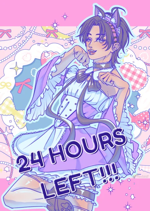 Cal wearing a maid outfit drawn by one of the members on our art team, rienichii 
