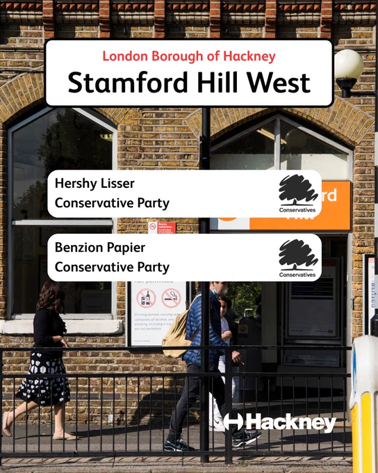 Election of Councillors for Stamford Hill West Ward Result: Conservative Party