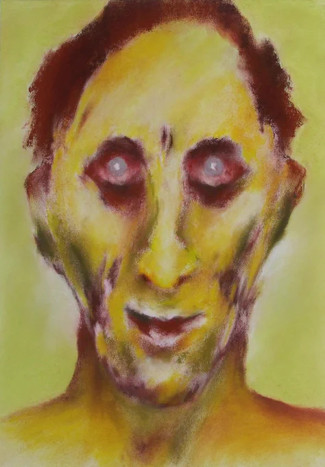 "A Strange Awakening I", pastel drawing by artist Christian J. Cordier, 2025.