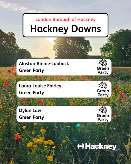 Election of Councillors for Hackney Downs Ward Result: Green