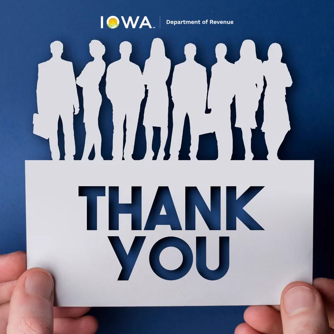 thank you cutout card with workers