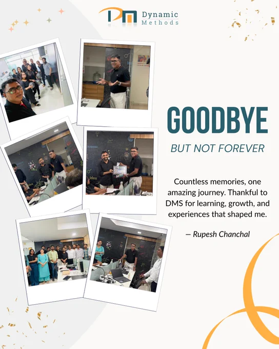 15 years of leadership, growth, and memories.

Thank you, Rupesh Chanchal. Goodbye, but not forever. ✨

#RupeshChanchal #OperationsHead #Farewell #Leadership #WorkCulture #ProfessionalGrowth #BusinessLeadership #GoodbyeButNotForever #TeamDMS #DynamicMethodSolution