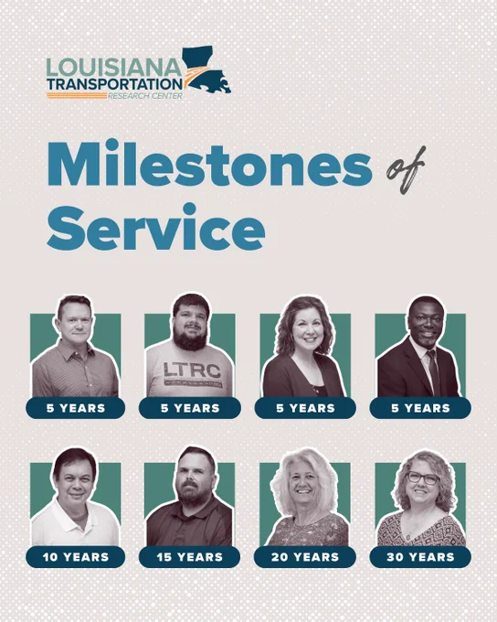 Team members headshots honored for years of service ranging from 5, 10, 15, 20, 30 years of service