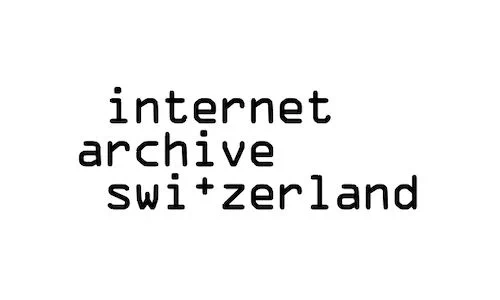 Logo of the Internet Archive Switzerland. Black text on a white background.