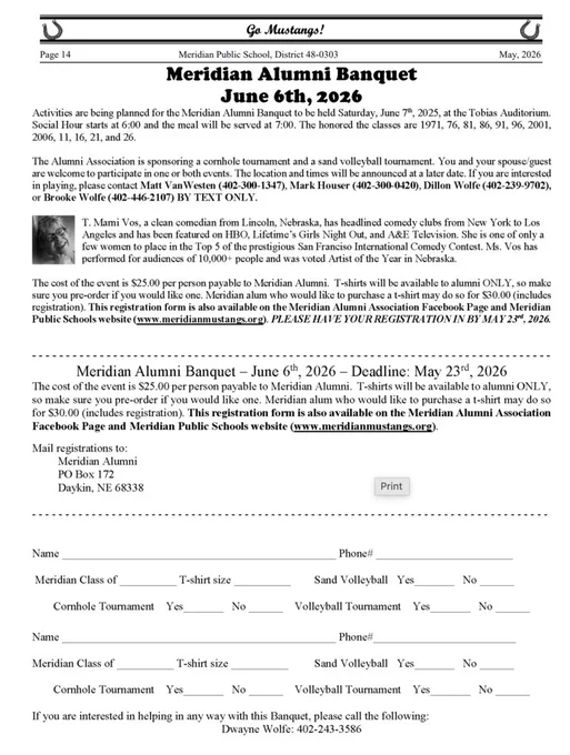 Alumni Banquet Registration
