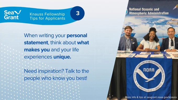 Sea Grant Knauss Marine Policy Fellowship tip card