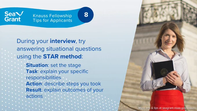 Sea Grant Knauss Marine Policy Fellowship tip card