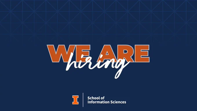 "We are hiring" graphic with a blue finial background 