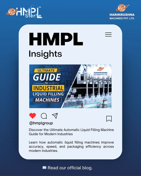 Explore the Ultimate Industrial Guide to Automatic Liquid Filling Machines!

Discover how advanced liquid filling systems improve production speed, filling accuracy, product consistency, and operational efficiency across pharmaceutical, chemical, cosmetic, food, beverage, and FMCG industries. 

Learn about volumetric filling technology, servo-driven automation, diving nozzles, viscosity handling, GMP-compliant design, and smart packaging solutions engineered for modern manufacturing.

The post highlights the blog’s key topics, including viscosity control, automation, filling accuracy, GMP compliance, and industrial applications.

Read the complete guide here: https://bit.ly/42R6G9A.

#LiquidFillingMachine #BottleFillingMachine #IndustrialAutomation #PackagingMachinery #HMPL #LiquidPackaging #Manufacturing #PharmaMachinery #PackagingLine #Automation