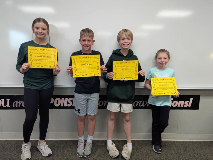 These students only had one late assignment all year!