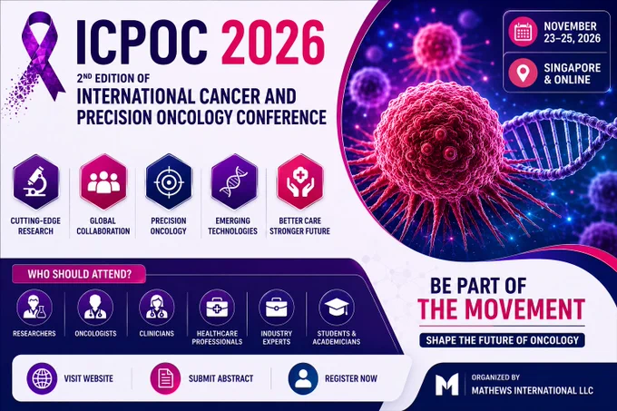 #ICPOC2026 #PrecisionOncology #CancerResearch #AIinOncology #CancerInnovation #ClinicalResearch #MedicalConference #CancerCare #GlobalHealthcare #OncologyScience