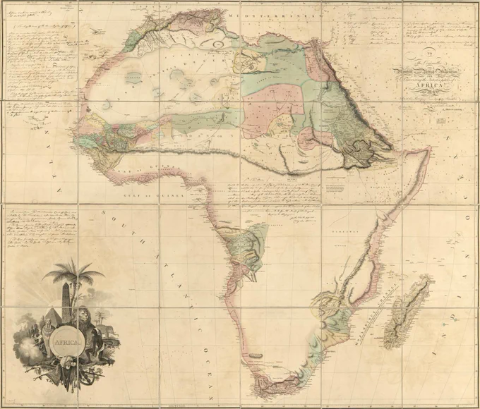 Africa : to the committee and members of the British association discovering the interior parts of Africa this map is with their permission most respectfully inscribed. Aaron Arrowsmith, 1802. Geography and Map Division.
