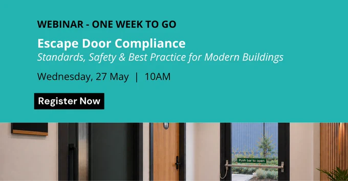Advantex Webinar - Escape Door Compliance. One week to go to register your place.