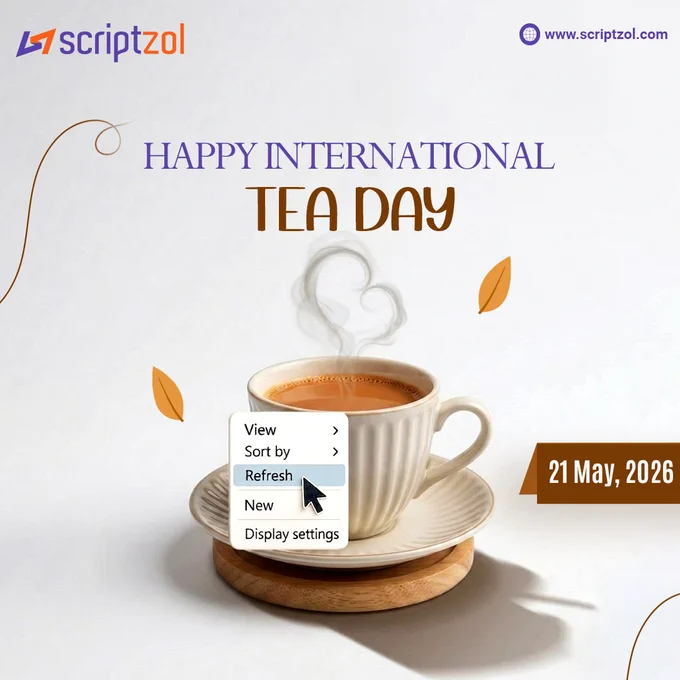 At Scriptzol, every great idea begins with a refreshing break and a stronger team spirit ☕💜

This International Tea Day, we celebrate the warmth of togetherness, the energy of our employees, and the little tea moments that fuel creativity every day.

Happy International Tea Day from the Scriptzol family! 🍃✨ 

#Scriptzol #InternationalTeaDay #TeaDay #OfficeCulture #EmployeeLove #TeamWork #CreativeMinds #TeaAndTalks #CorporateVibes #DigitalMarketingAgency #StartupLife #TeaLover #WorkplaceFun #OfficeTea #TeamBonding #CreativeCulture #EmployeeFirst #BusinessGrowth #DailyMotivation #TeaTimeMoments #CompanyCulture #SocialMediaAgency #BrandingExperts #HappyTeaDay 
