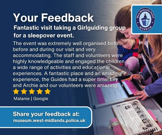 Review of a sleepover event: The event was extremely well organised both before and during our visit and very accommodating. The staff and volunteers were highly knowledgeable and engaged the children a wide range of activities and educational experiences. A fantastic place and an amazing experience, the Guides had a super time! Lily and Archie and our volunteers were amazing.