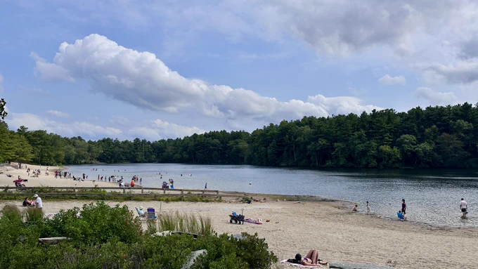 Image of Houghton's Pond at the Blue Hills Reservation.