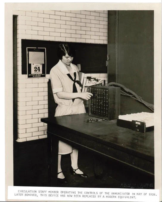 An old photograph of a librarian.