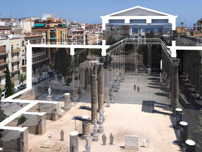Reconstrucció arquitectònica del Fòrum de la colònia de Tàrraco feta a partir de fotogrametria. Imatge extreta del llibre "Tàrraco, Patrimoni Mundial. Una nova visió".