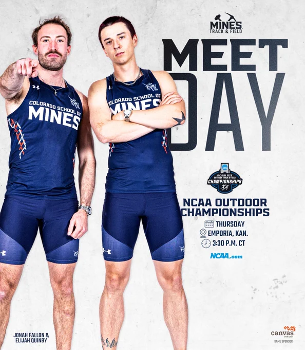 Meet Day - At the NCAA Championships. Photo of Jonah Fallon and Elijah Quinby