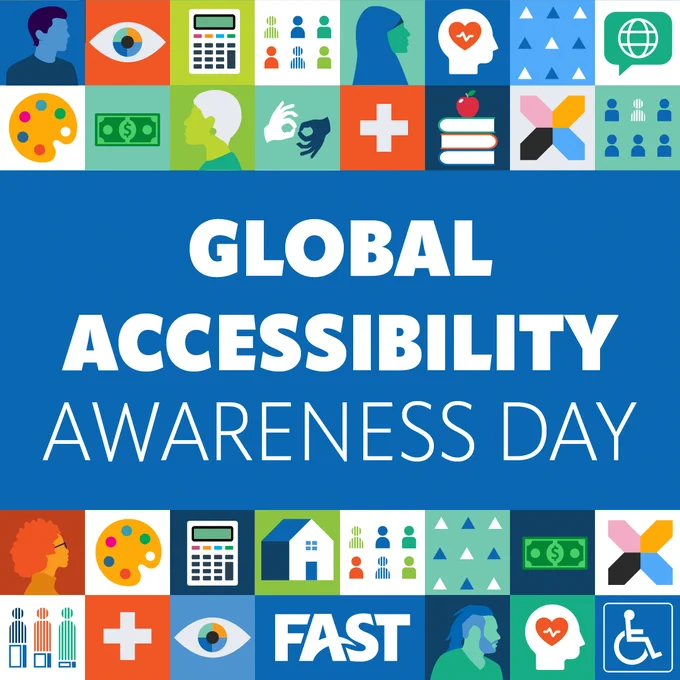 Global Accessibility Awareness Day with colorful illustrations 