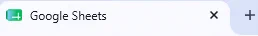 Google Sheets green favicon with intersecting line in lower right instead of upper left corner