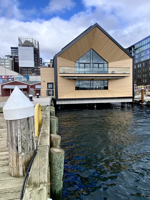 Harbourside view of the new Boat School.