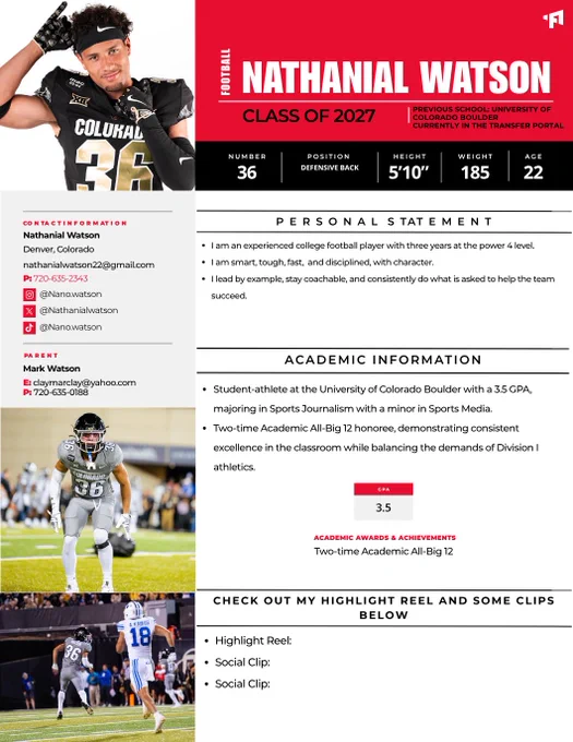 Nathanial Watson, Football, Soccer, Player, University of Colorado