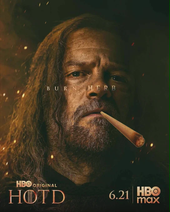 Poster of Ulf the White in House of the Dragon, saying BURN HERB
