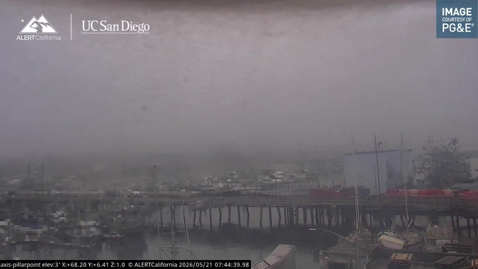 Foggy conditions along the coast as shown here at Pillar Point near Half Moon Bay