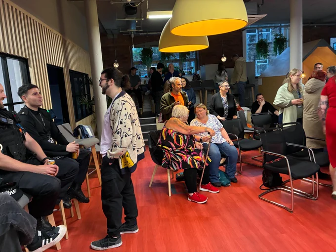 Busy attendee networking