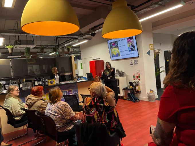Joanne presenting to the audience