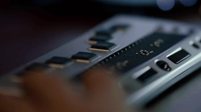 Closeup of Matt’s braille display as seen in the original Daredevil season one.