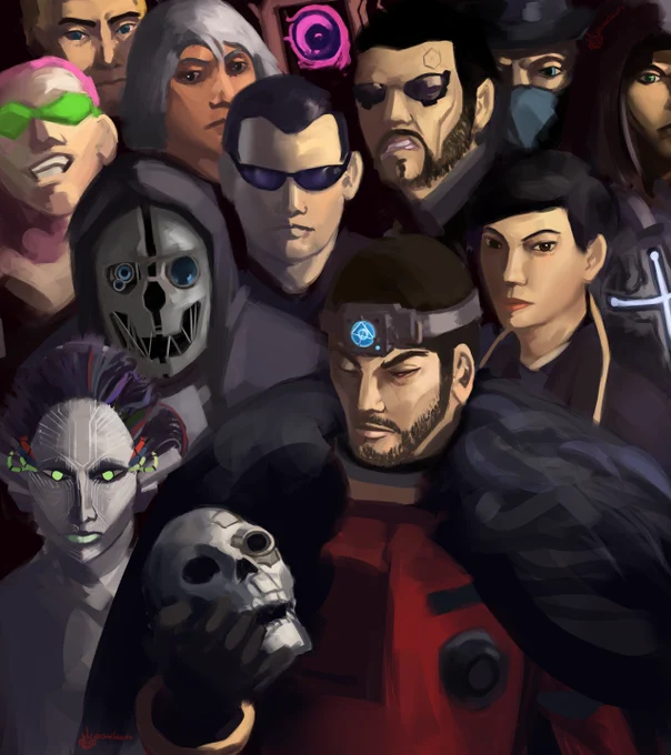 Immersive Simulation type genre games characters arranged in a way to resemble Invincible's Viltrumite Empire Panel/Art