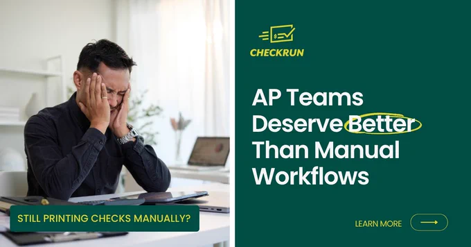 Checkrun helps businesses streamline check payments with a cloud-based platform built for modern AP workflows. Print checks remotely, manage approvals, and reduce the manual work that slows your team down.

Find out how: https://bit.ly/4uQf59m