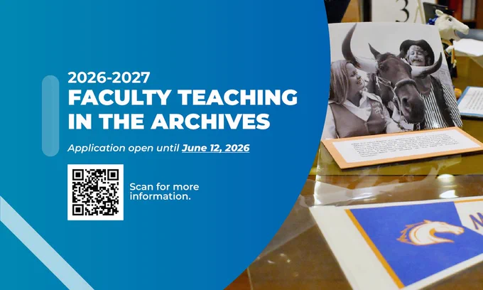 Pictured is a graphic that reads "2026-2027 Faculty Teaching in the Archives. Application open until June 17, 2026."