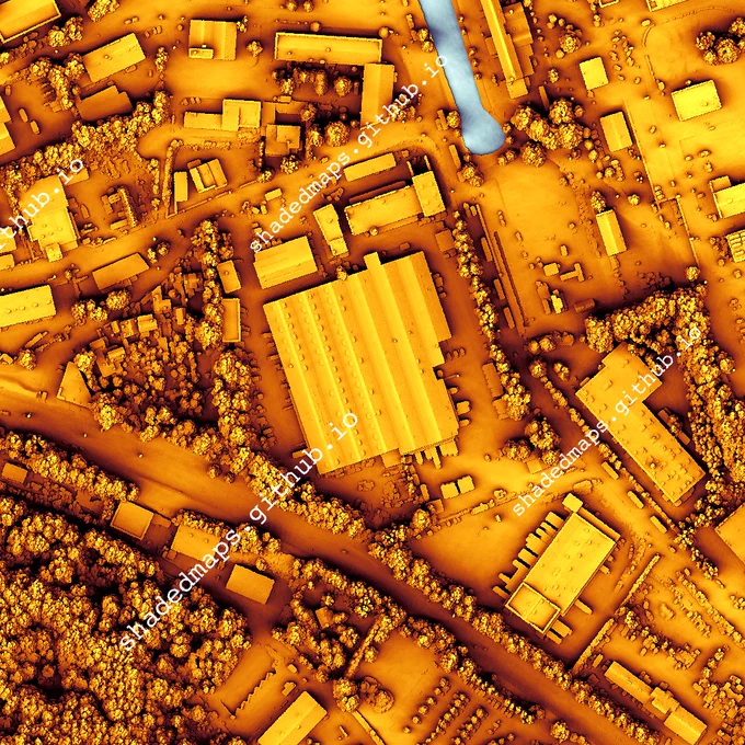 A fragment from the shaded map of Limoges, France.