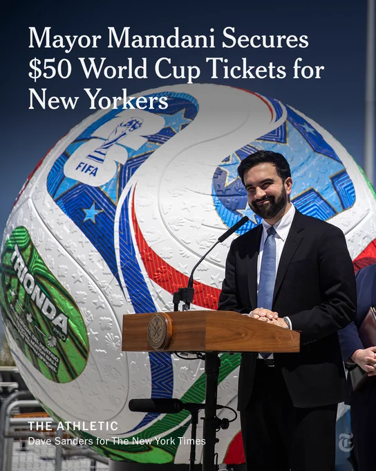 Mayor Mamdani Secures  $50 World Cup Tickets for New Yorkers