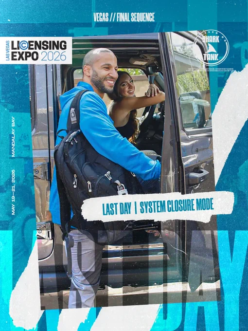 Promotional graphic for BenjiLock’s final day at Licensing Expo 2026 in Las Vegas. The design features a futuristic “Final Signal” transmission theme with BenjiLock branding, highlighting the last day of the event at Mandalay Bay from May 19–21, 2026. The post emphasizes “Closure Mode” and celebrates the BenjiLock team’s presence at the expo with energetic, tech-inspired visuals.